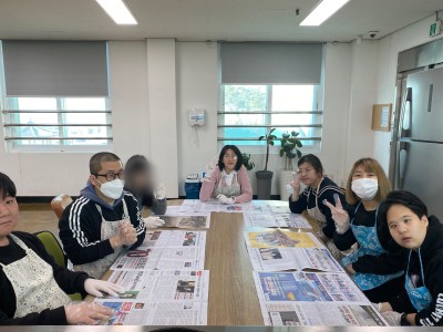 직업적응훈련생 가사훈련 '두부강정' 만들기 이미지